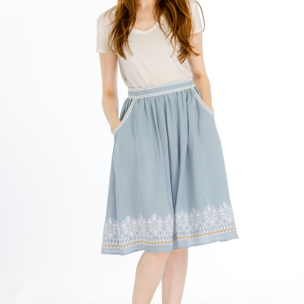 Vintage Inspired Ice Blue Skirt